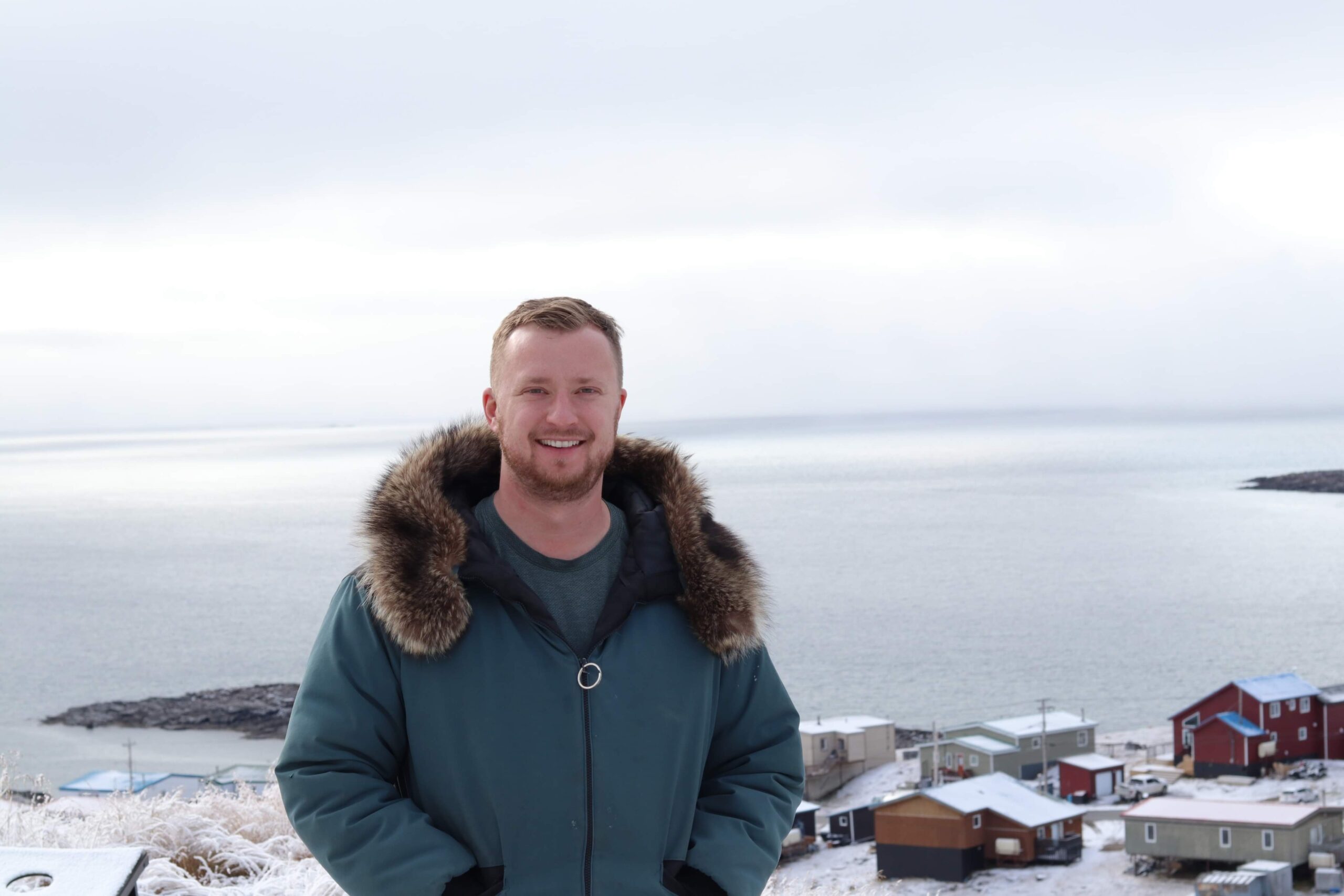 Gabriel Ross overlooking Iqaluit, Nunavut